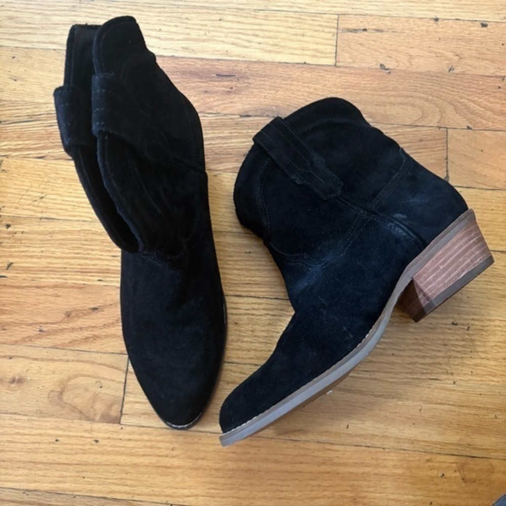 Dingo Tumbleweed Black Western Cowboy Booties Suede Ankle Boots Size 7